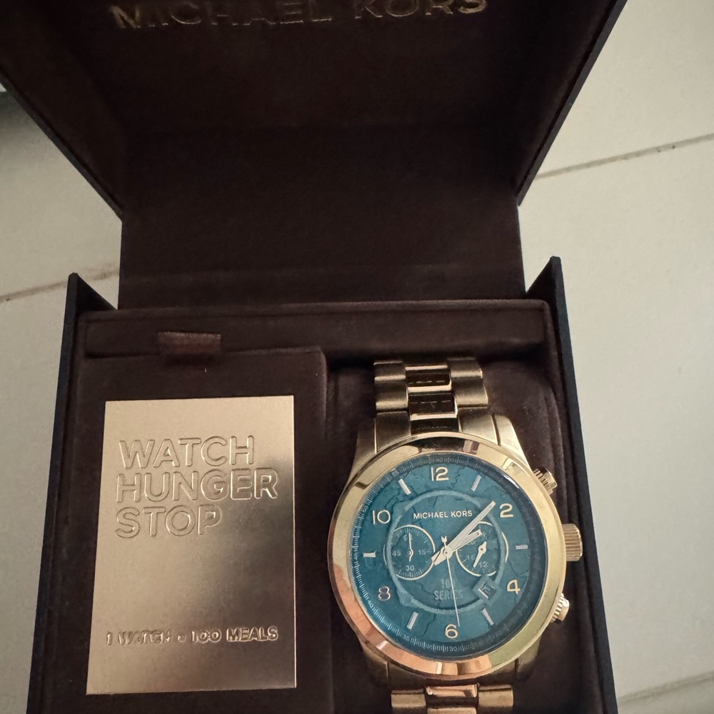 Michael Kors Gold and Blue Watch